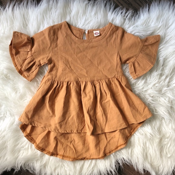 Source Unknown Other - ✨HOST PICK🌟Golden High-Low Flutter Sleeve Dress